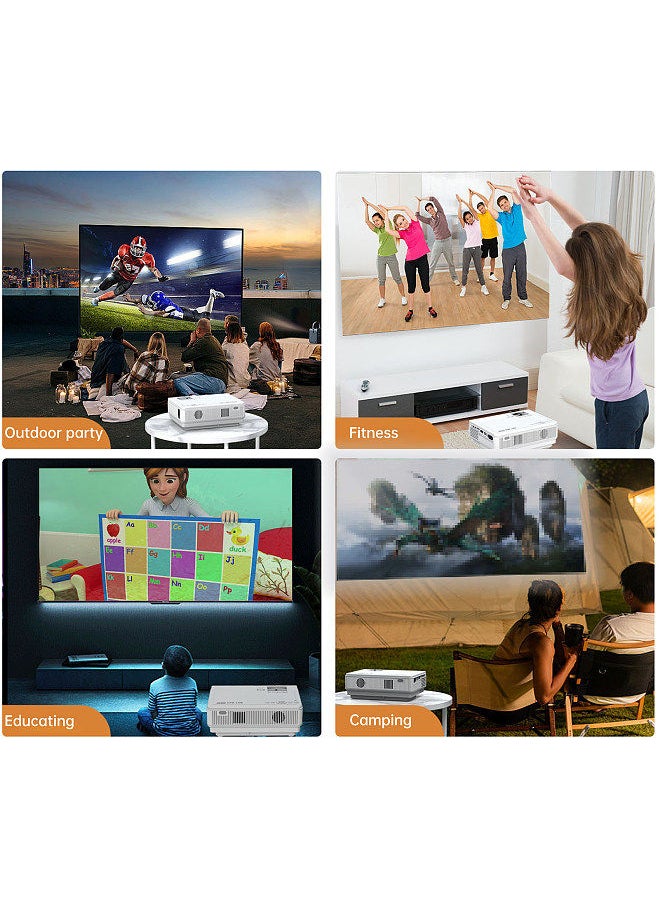Generic Mini Projector with WiFi Android 9.0 System Support 210in Display Same Screen Technique Movie Projector Built-in Dual Speaker with Remote Control Support TV Box Computer Flash Disk TF Card  - Image 2