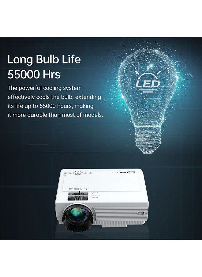 Generic Mini Projector with WiFi Android 9.0 System Support 210in Display Same Screen Technique Movie Projector Built-in Dual Speaker with Remote Control Support TV Box Computer Flash Disk TF Card  - Image 3