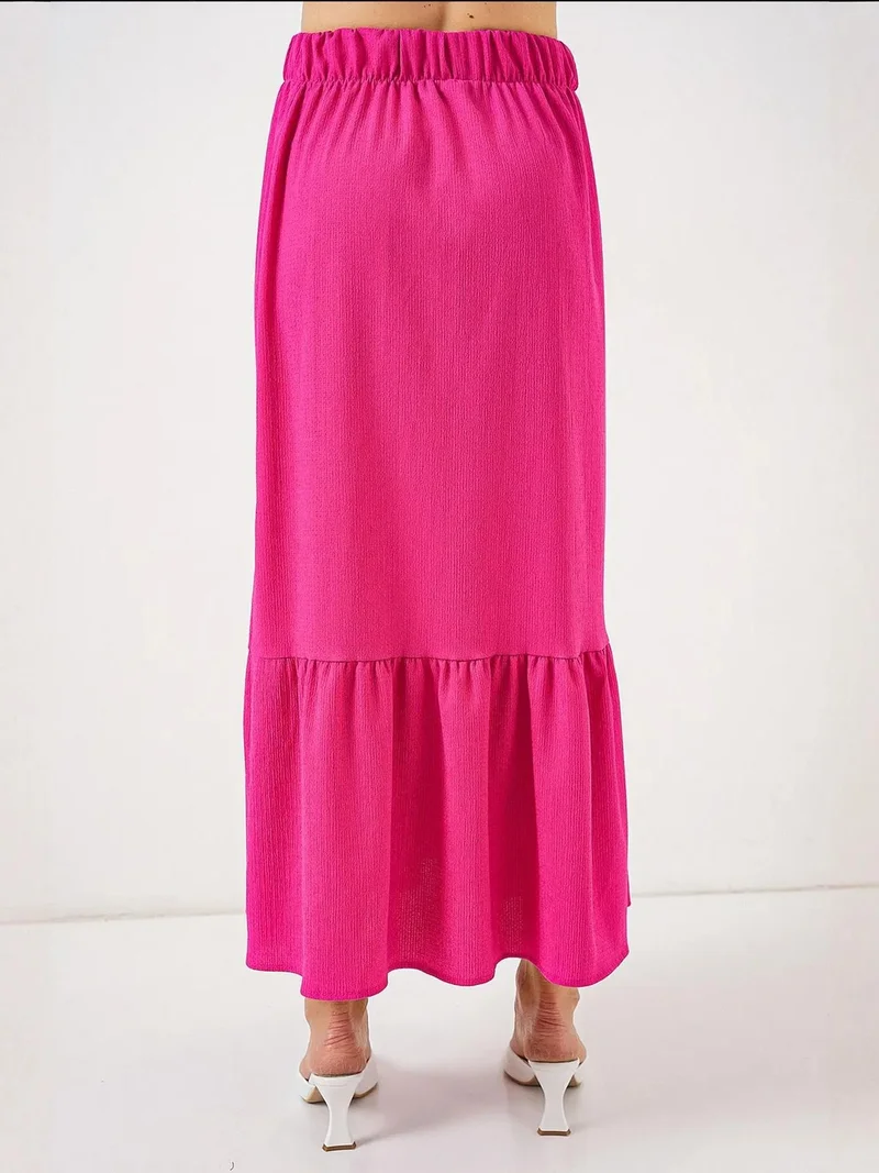 Big Dart  BDART Textured Maxi Knit Skirt with Elastic Waist for Women | Best Price UAE