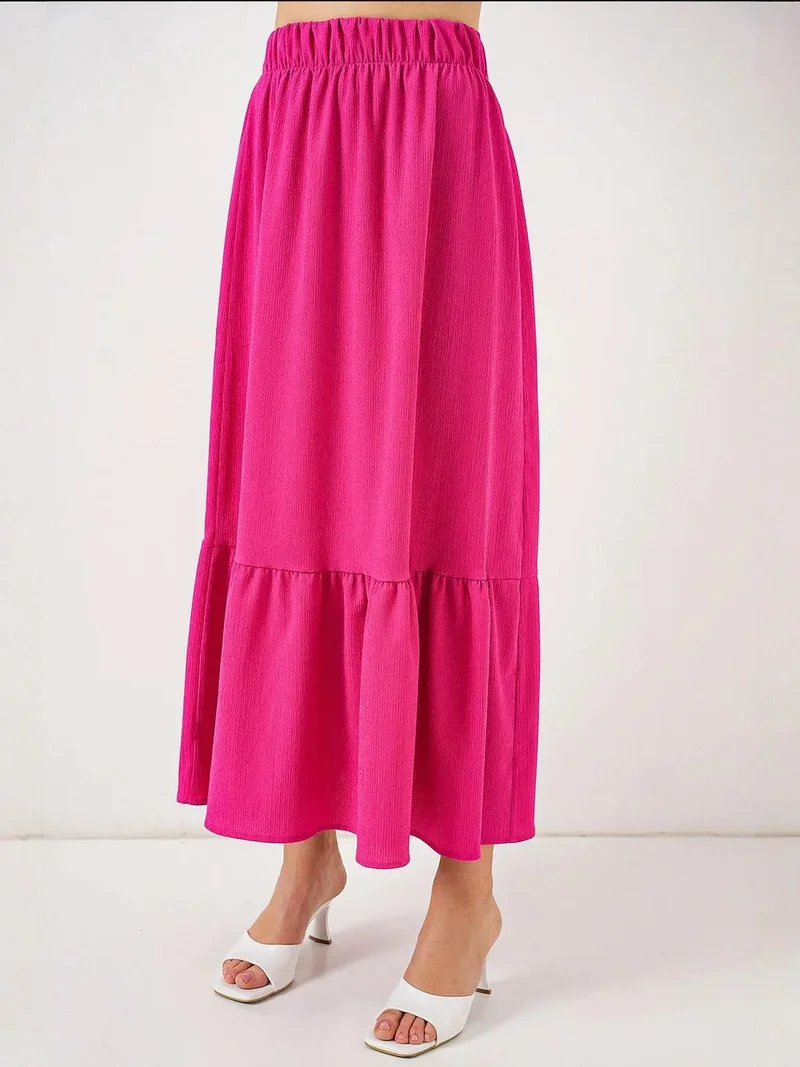 BIG DART BDART Textured Maxi Knit Skirt with Elastic Waist