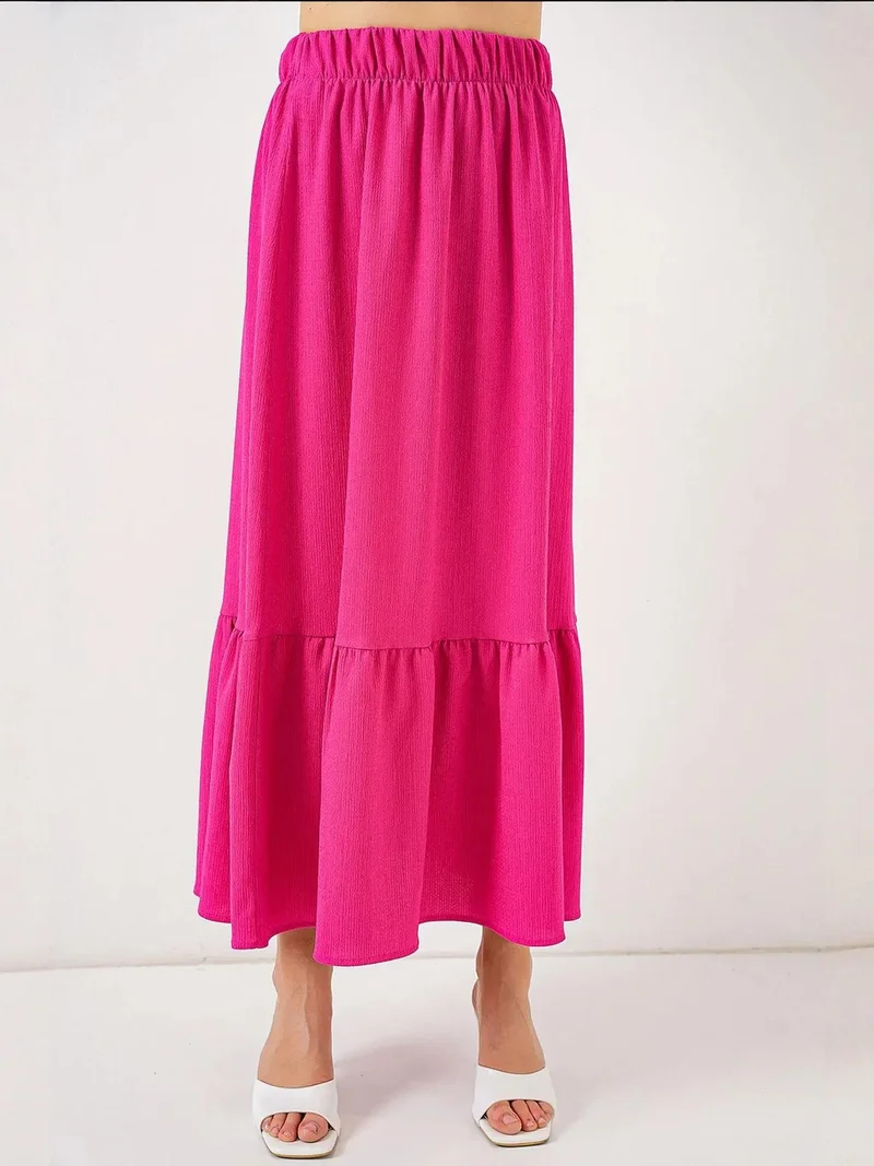 Big Dart  BDART Textured Maxi Knit Skirt with Elastic Waist for Women | Best Price UAE