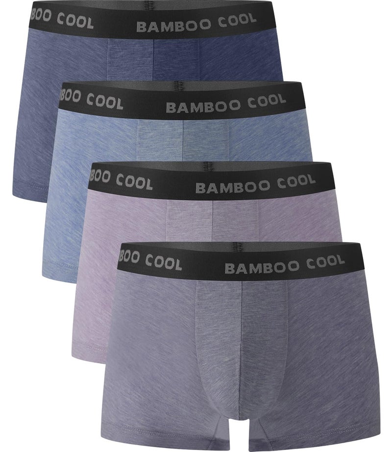 BAMBOO COOL سروال داخلي رجالي من BAMBOO COOL، تنفس فائق، لا يرتفع، بوكسر بريف مع حزام مرن مريح، عبوة متعددة - Image 1