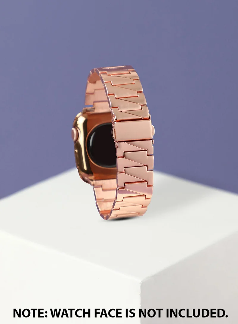 Haute Sauce  Solid Casual Chain Strap Alloy Apple Watch Strap with Case For Women | 42mm/44mm/45mm for Women | Best Price UAE