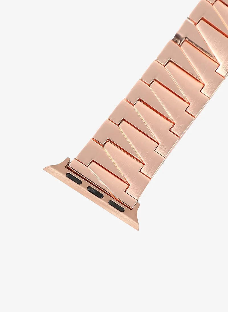 Haute Sauce  Solid Casual Chain Strap Alloy Apple Watch Strap with Case For Women | 42mm/44mm/45mm for Women | Best Price UAE