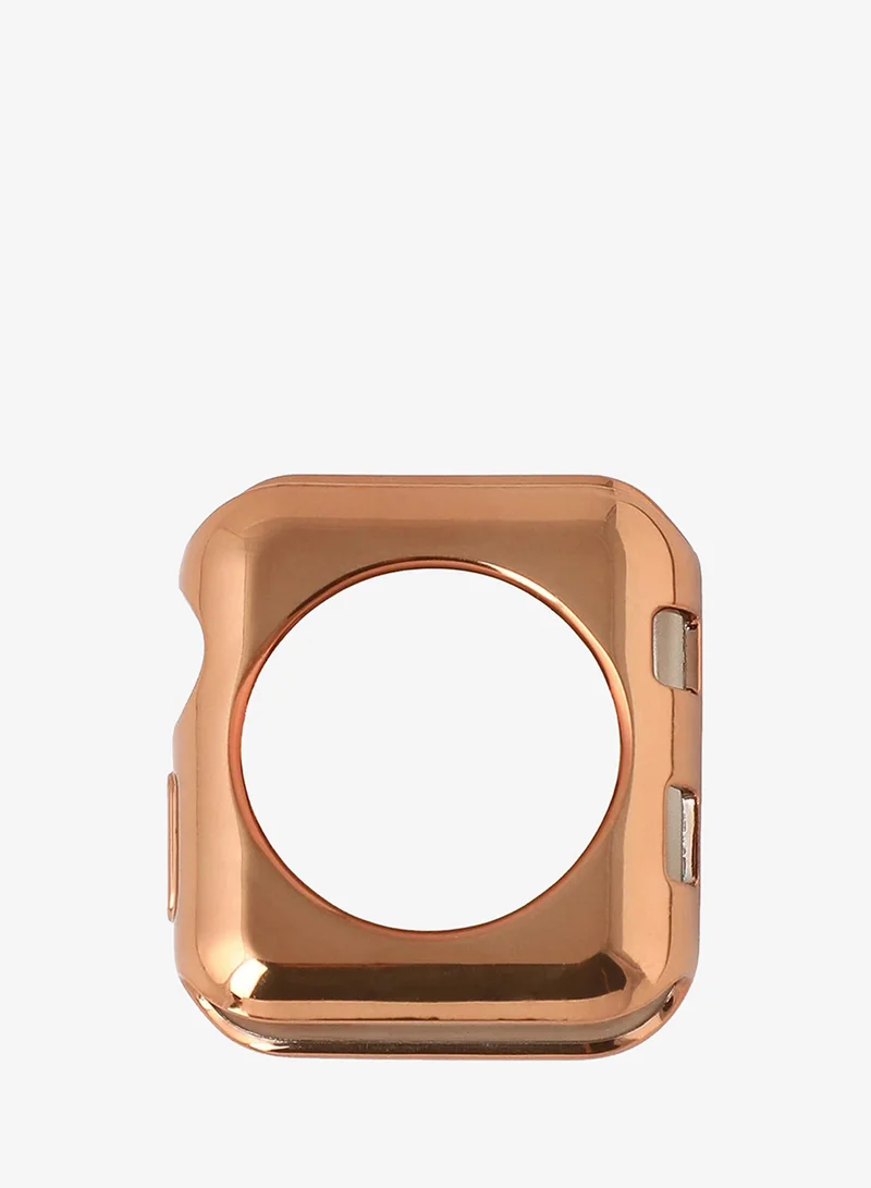 Haute Sauce  Solid Casual Chain Strap Alloy Apple Watch Strap with Case For Women | 42mm/44mm/45mm for Women | Best Price UAE