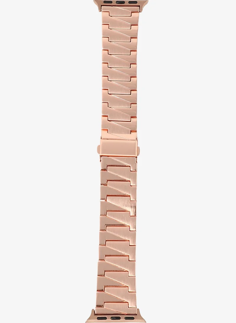 Haute Sauce  Solid Casual Chain Strap Alloy Apple Watch Strap with Case For Women | 42mm/44mm/45mm for Women | Best Price UAE