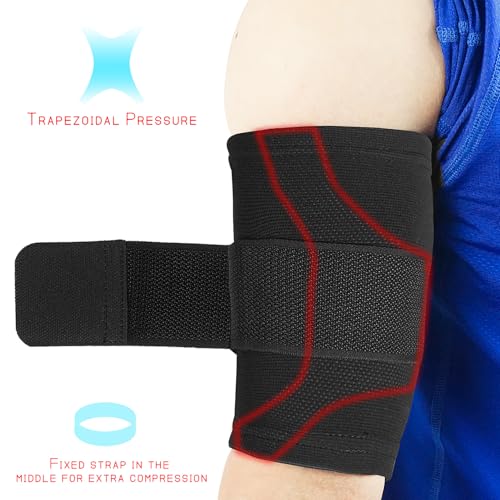 Luwint Bicep Tendonitis Brace, Knitted Compression Upper Arm Sleeve Support, 1 Pair (Small) - Image 3