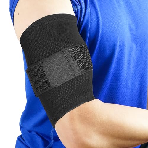 Luwint Bicep Tendonitis Brace, Knitted Compression Upper Arm Sleeve Support, 1 Pair (Small) - Image 1