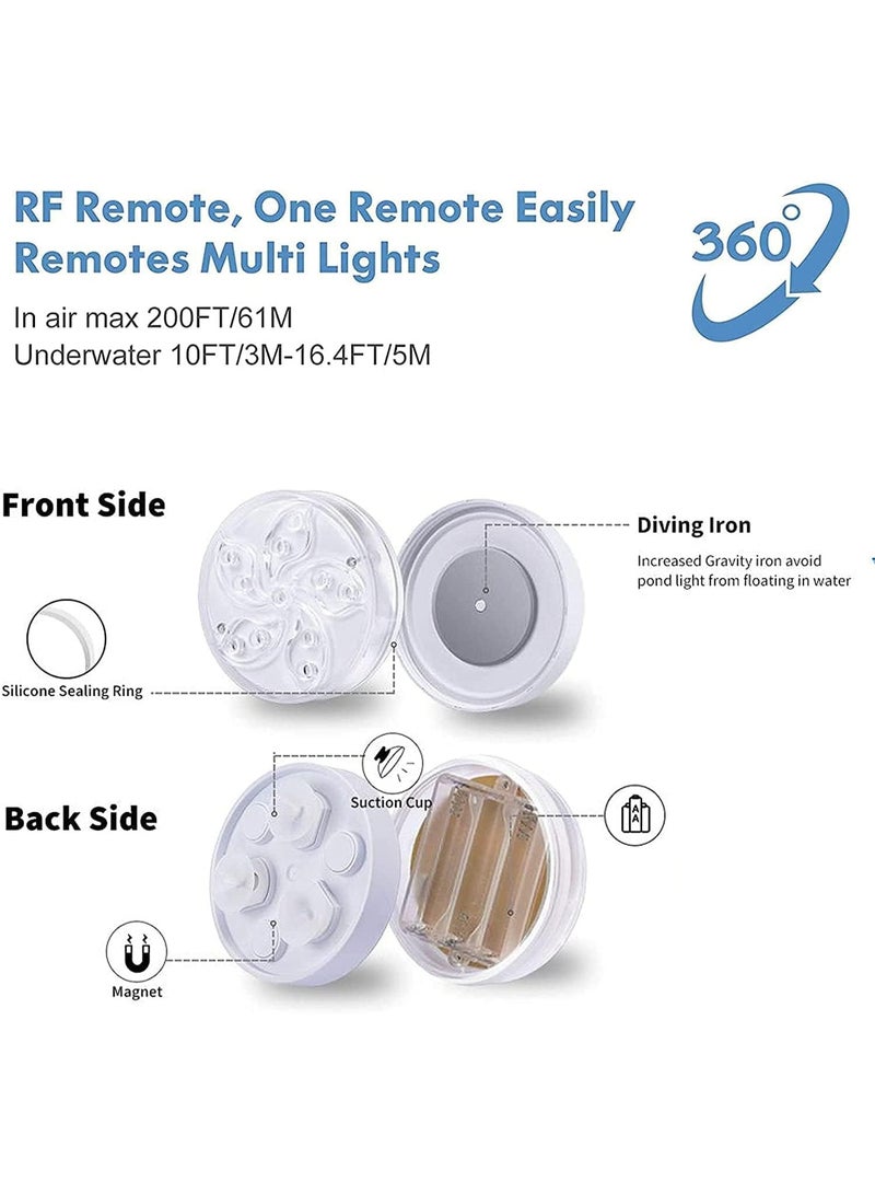 Furtey Pool Lights Underwater for Above Ground Pools, Floating Waterproof Magnetic Submersible LED Pool Lights with Remote, Color-Changing Swimming Pool Lights for Inground Pools and Ponds at Night, 2PCS - Image 5