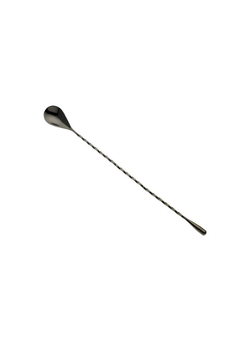 NJ NJ Teardrop Bar Spoon, Stirrer, Black Gunmetal Finish: 12" Length  - Image 1
