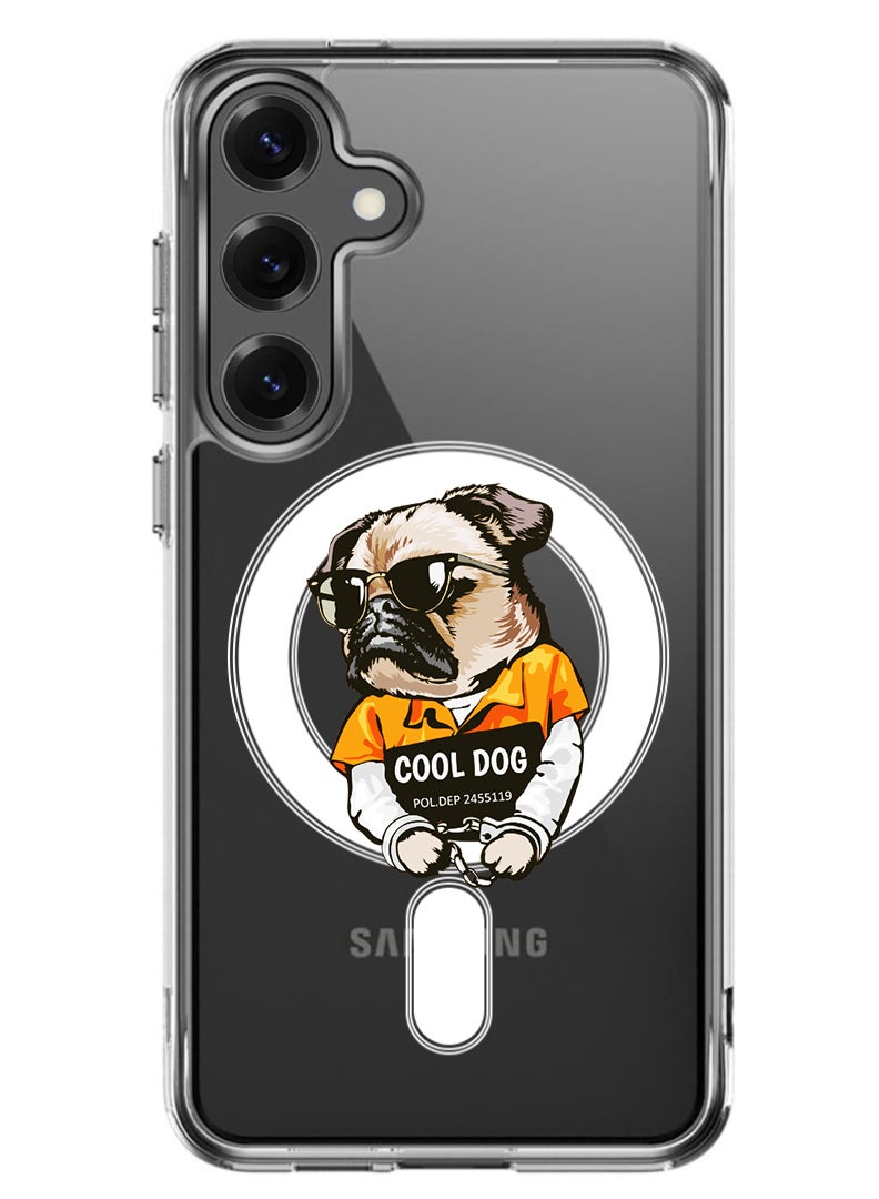 Theodor Magnetic Case for Samsung Galaxy S25 Plus 6.7-inch Compatible with MagSafe Wireless Charging, Shockproof Phone Bumper Cover cool dog - Image 1