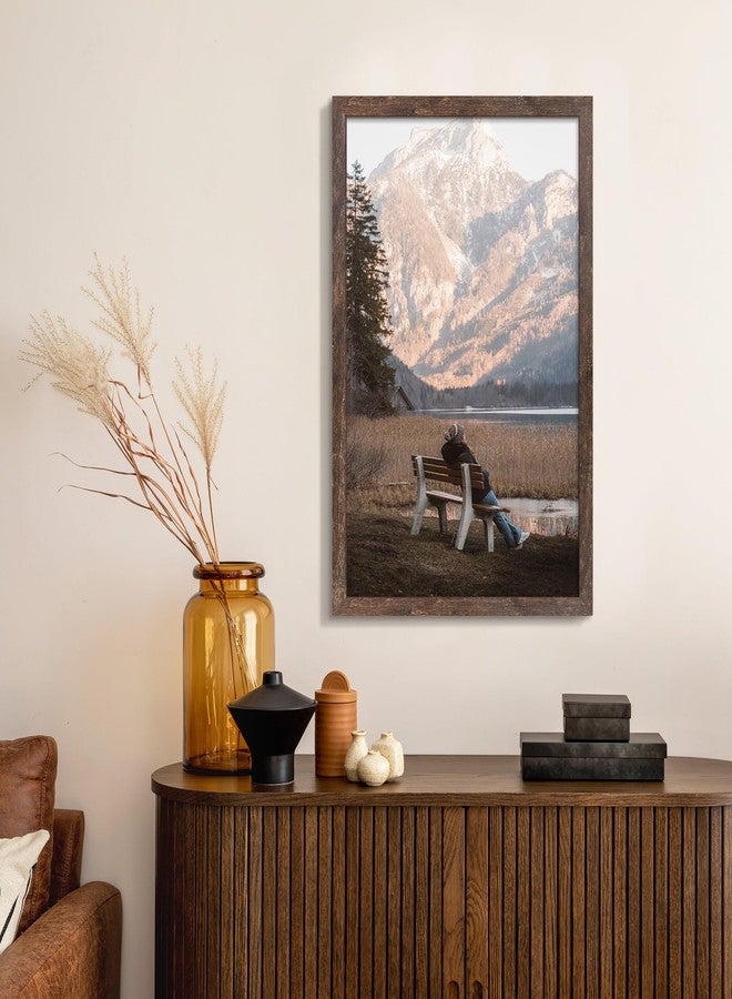 Fisnish 24x36 Poster Frame Rustic Brown, Poster Frames 24 x 36 inches or 24x36 Picture Frames with HD Plexiglass Durable and Scratch-proof for Horizontal or Vertical Wall Mounting, 1 Pack - Image 2