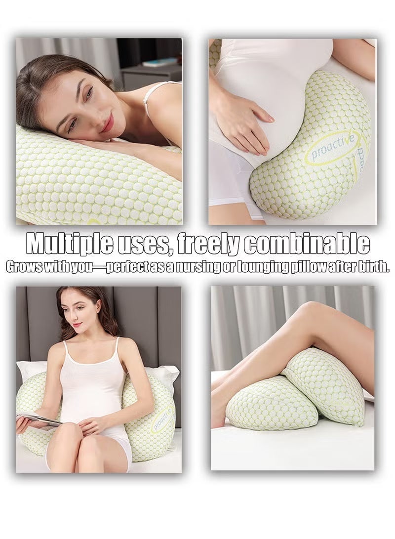 Allieuka Pregnancy Pillows for Sleeping Soft Maternity Body Pillow for Side Sleeper Pregnancy Body Pillow Full Body Support Maternity Pillow Support for Back, Legs, Belly Adjustable Travel Pregnant Women Pillow - Image 3
