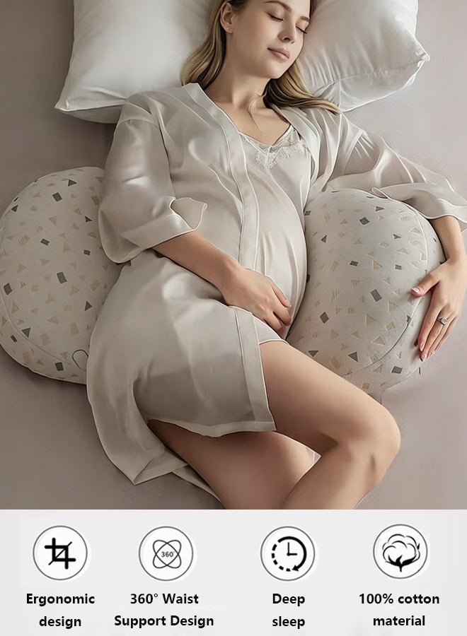 Allieuka Pregnancy Pillows for Sleeping Soft Maternity Body Pillow for Side Sleeper Pregnancy Body Pillow Full Body Support Maternity Pillow Support for Back, Legs, Belly Adjustable Travel Pregnant Women Pillow - Image 1