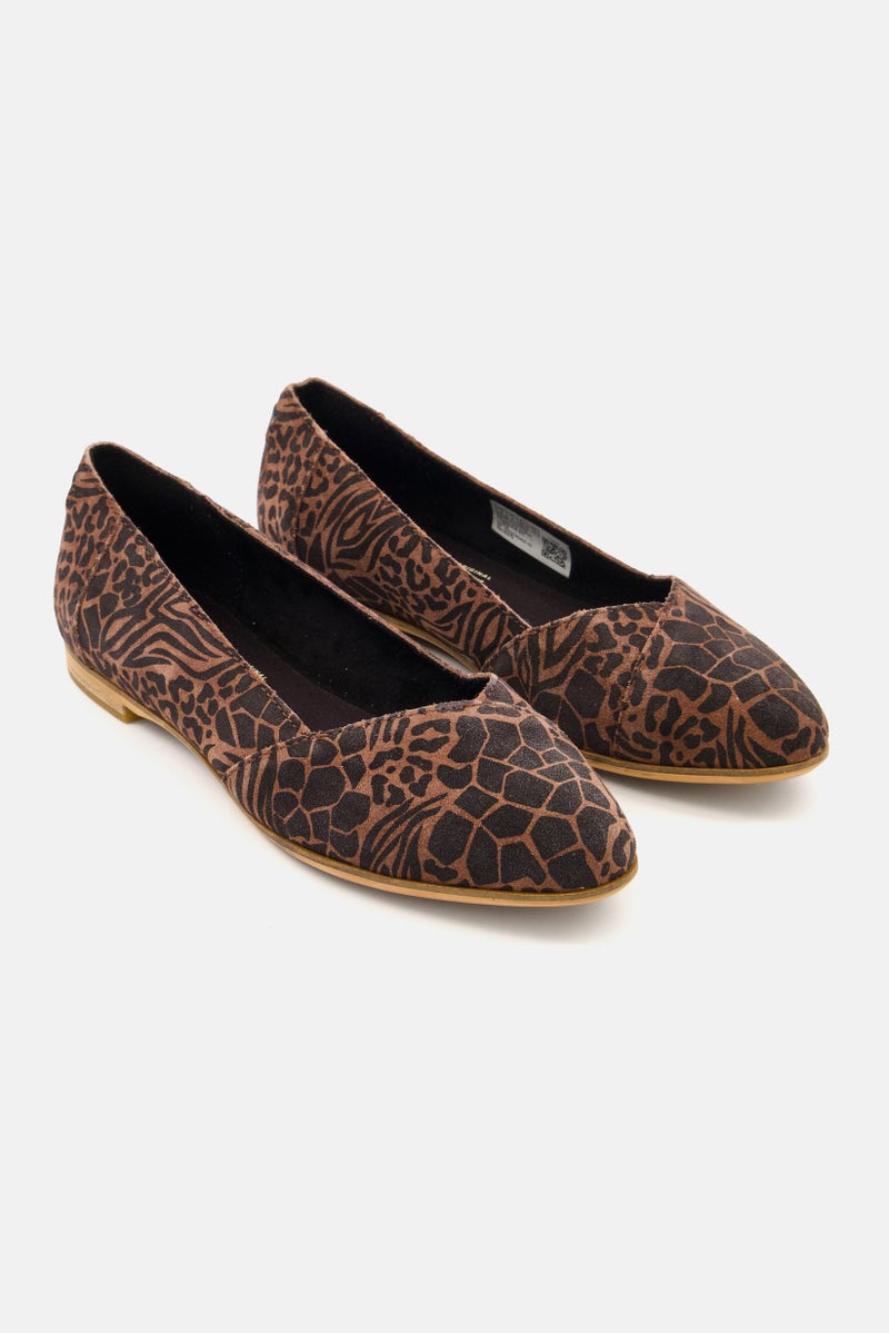 TOMS Women All Over Print Slip On Flat Shoes, Brown - Image 1