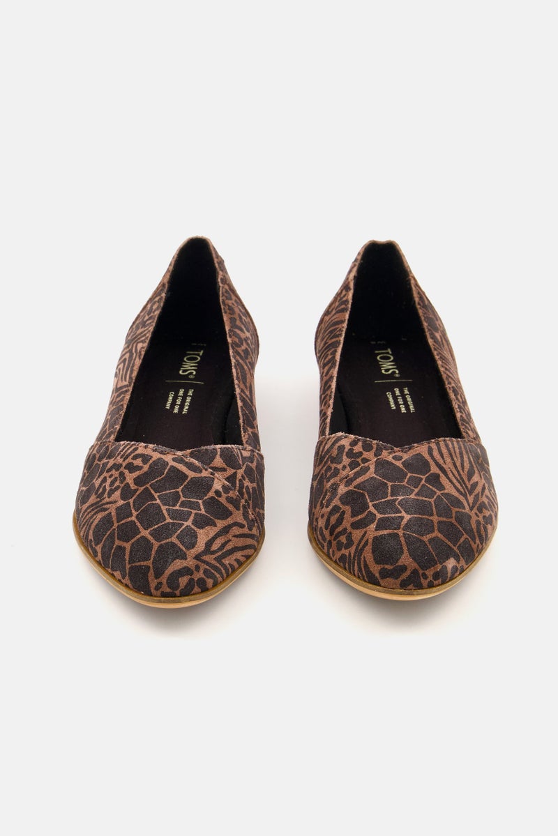 TOMS Women All Over Print Slip On Flat Shoes, Brown - Image 4