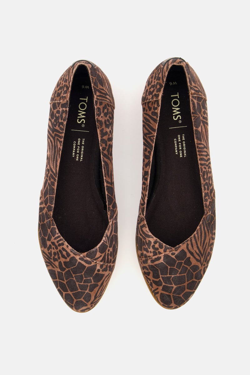 TOMS Women All Over Print Slip On Flat Shoes, Brown - Image 2