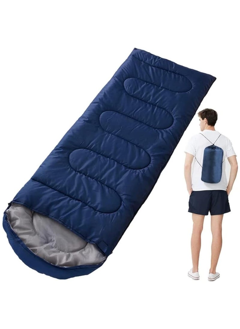AUTOYSUR Sleeping Bags Camping with Compression Sack, Ultralight Backpacking Sleeping Bags with Zipper, Suitable for Warm & Cold Weather for Hiking, Traveling, Outdoor Adventure Blue  - Image 1