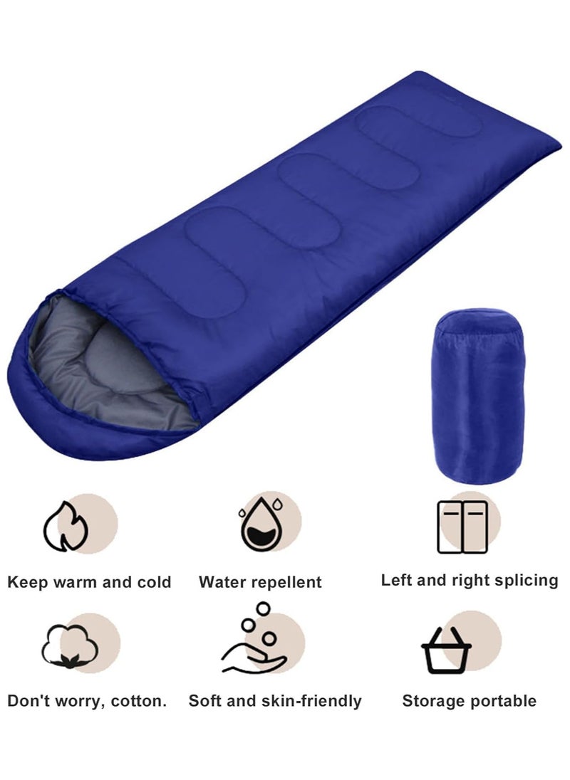AUTOYSUR Sleeping Bags Camping with Compression Sack, Ultralight Backpacking Sleeping Bags with Zipper, Suitable for Warm & Cold Weather for Hiking, Traveling, Outdoor Adventure Blue  - Image 3