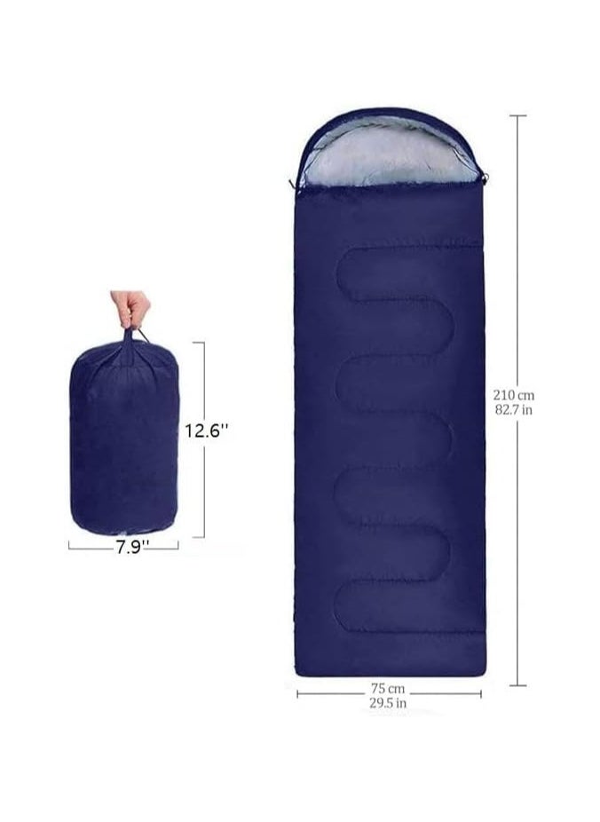 AUTOYSUR Sleeping Bags Camping with Compression Sack, Ultralight Backpacking Sleeping Bags with Zipper, Suitable for Warm & Cold Weather for Hiking, Traveling, Outdoor Adventure Blue  - Image 4