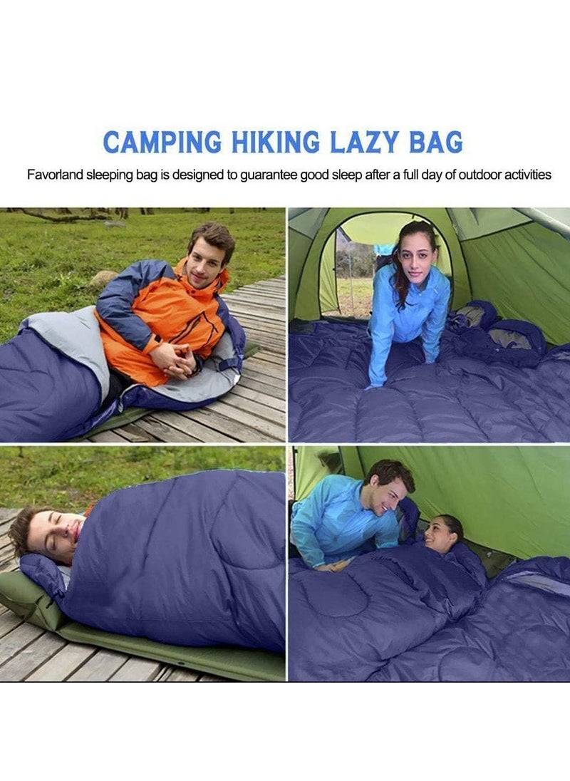 AUTOYSUR Sleeping Bags Camping with Compression Sack, Ultralight Backpacking Sleeping Bags with Zipper, Suitable for Warm & Cold Weather for Hiking, Traveling, Outdoor Adventure Blue  - Image 5