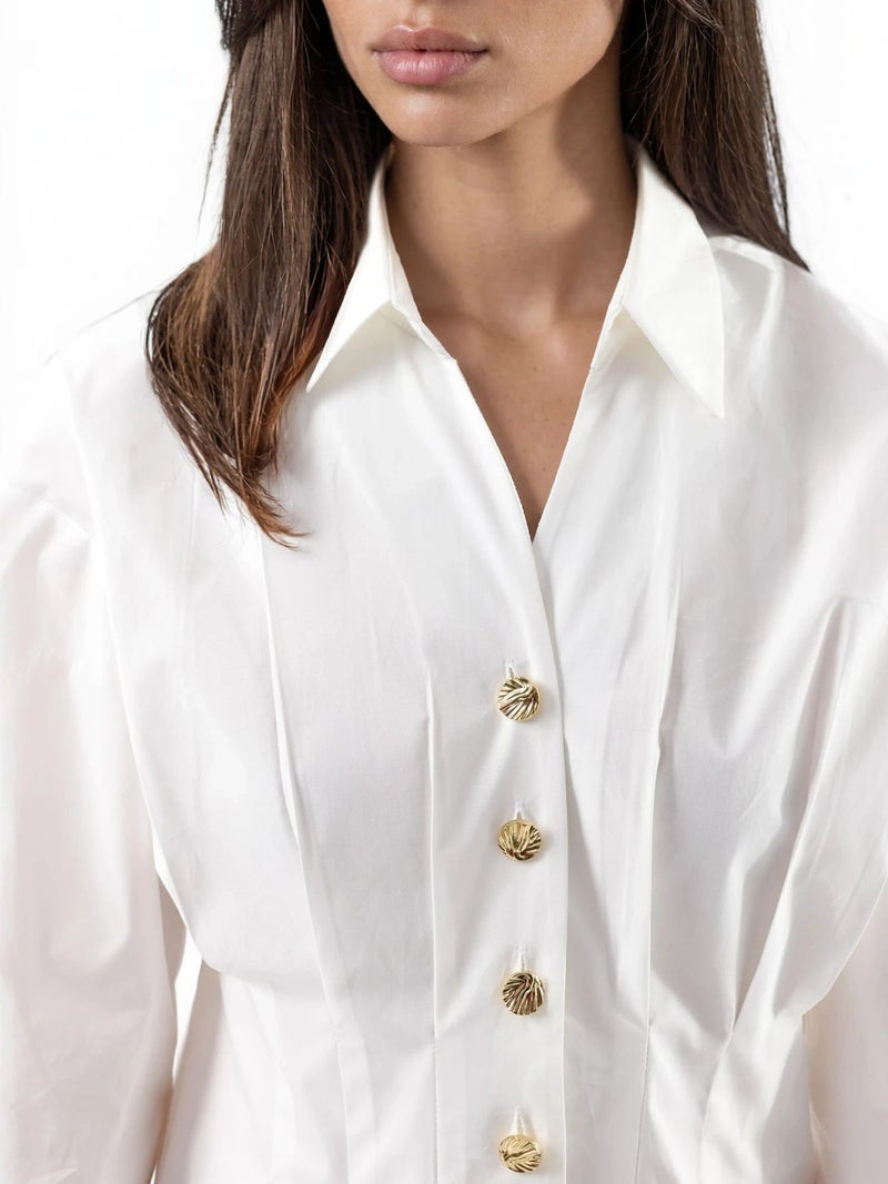Qustyle QU STYLE Fitted Long Sleeve Shirt with Button Details - Image 5