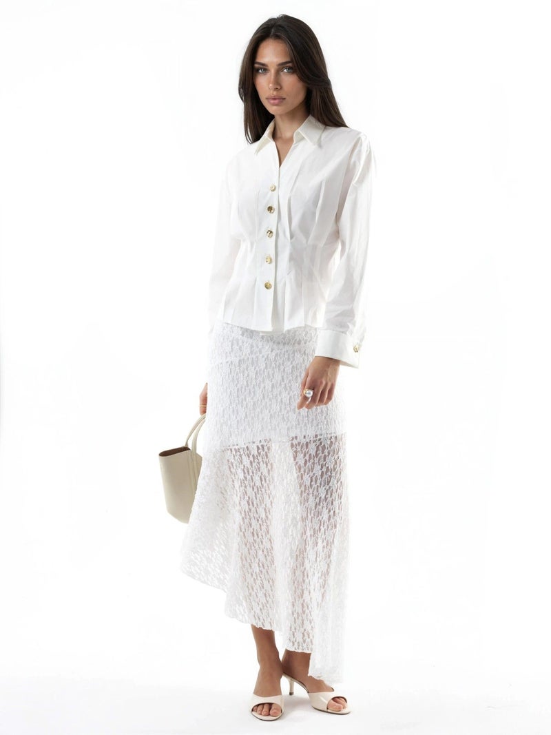 Qustyle QU STYLE Fitted Long Sleeve Shirt with Button Details - Image 4