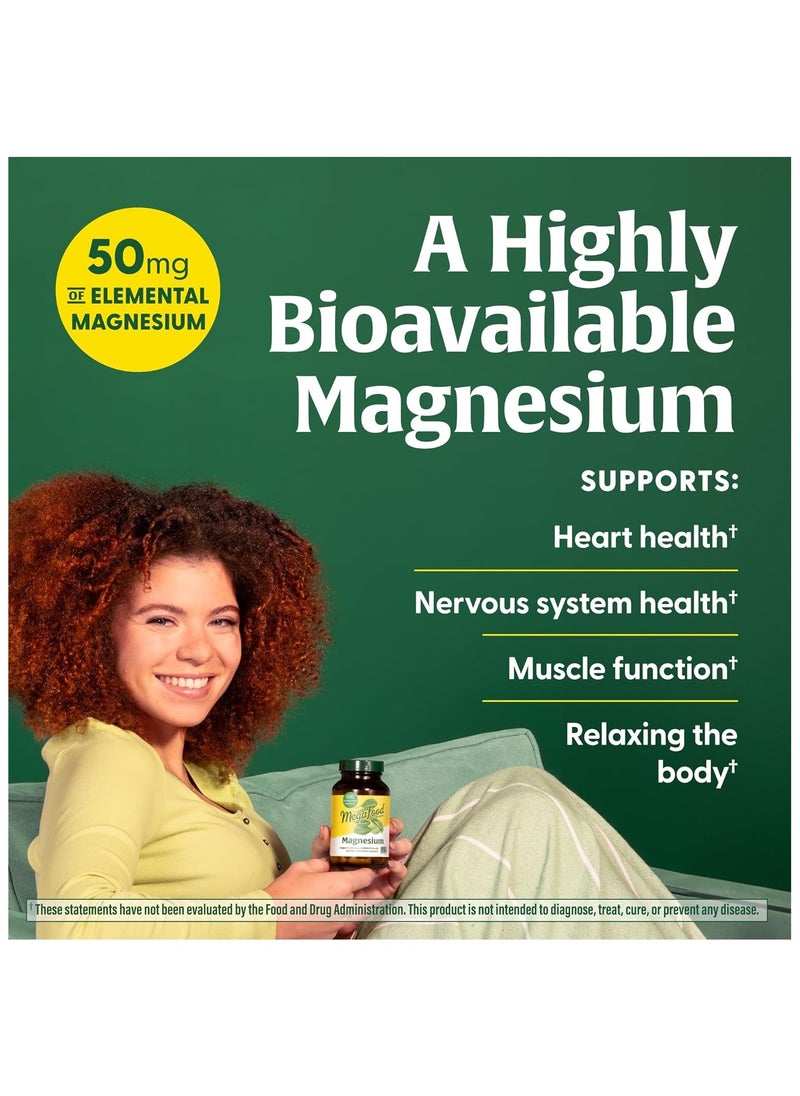 MegaFood - MegaFood Magnesium - An essential mineral for muscle relaxation 90 Tablets-90 Servings Dietary Supplement - Image 1