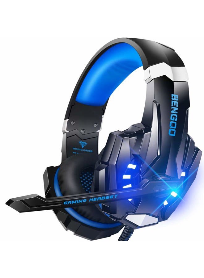 BENGOO G9000 Stereo Gaming Headset for PS4 PC Xbox One PS5 Controller, Noise Cancelling Over Ear Headphones with Mic, LED Light, 7.1 Surround Sound, Soft Memory Earmuffs for Nintendo Xbox Series X|S - Image 1