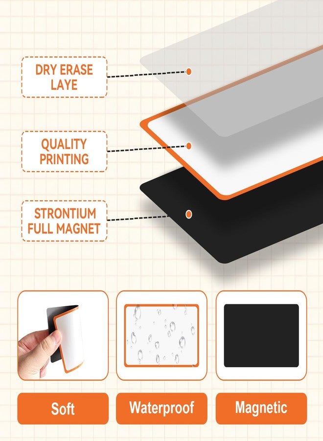 JINGZHAN 36 Pack Magnetic Dry Erase Labels 3x5 Inch - Reusable Whiteboard Name Tags & Mini Dry Erase Board for Fridge, Classroom, Office - Write & Wipe Stickers for Notes, Lists, Organizing - Image 4