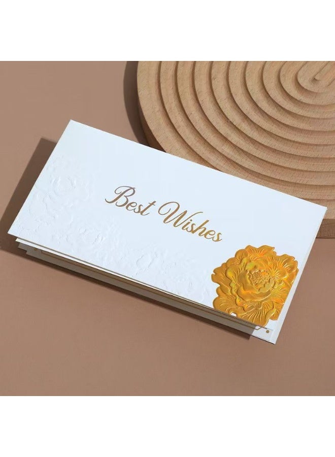 Best-Wishes card, embossed rose card, raised rose card, embossed card, blessing card (8.8 × 17.5 cm) (white) - Image 2