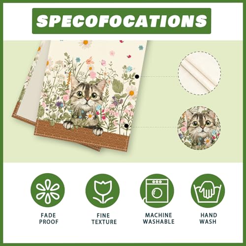 XCHI Wildflowers Cat Daisy Spring Table Runner Summer Table Decoration for Party Home Kitchen Dining Holiday Decor 13x72 Inch - Image 5