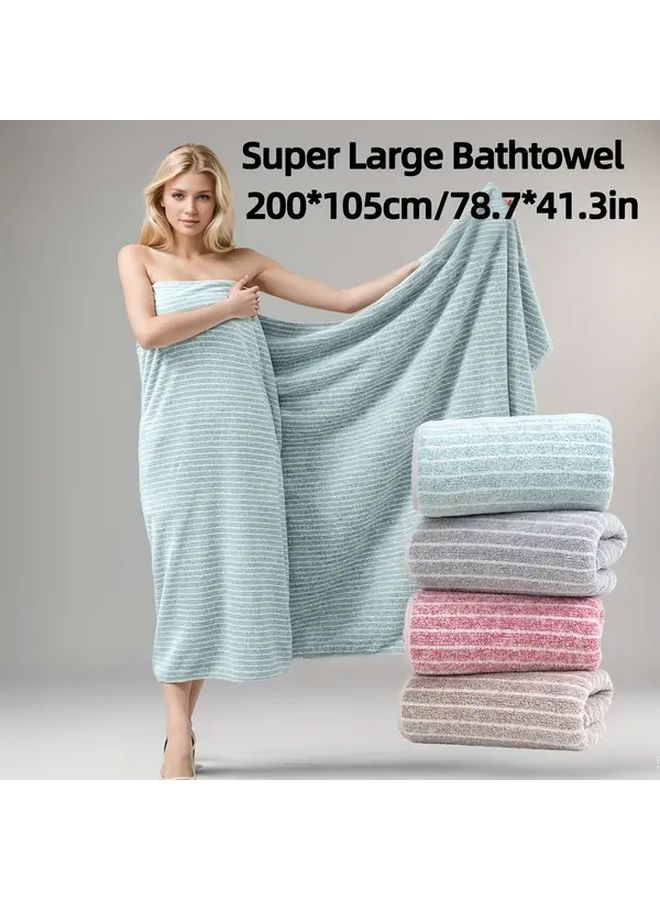 Gray Large Starry Sky Coral Fleece Bath Towel Soft Absorbent Quick Dry 2 Piece Set - Image 1