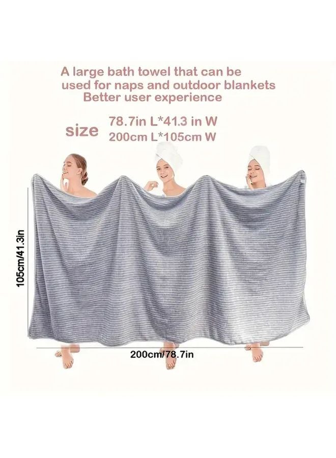 Gray Large Starry Sky Coral Fleece Bath Towel Soft Absorbent Quick Dry 2 Piece Set - Image 4
