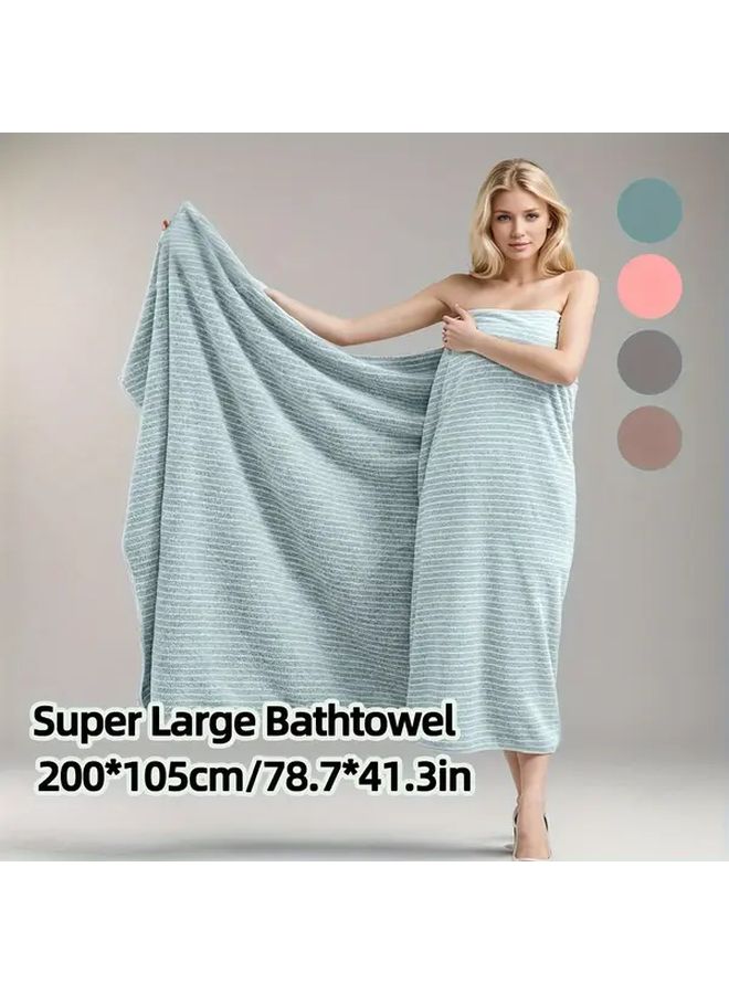 Gray Large Starry Sky Coral Fleece Bath Towel Soft Absorbent Quick Dry 2 Piece Set - Image 5