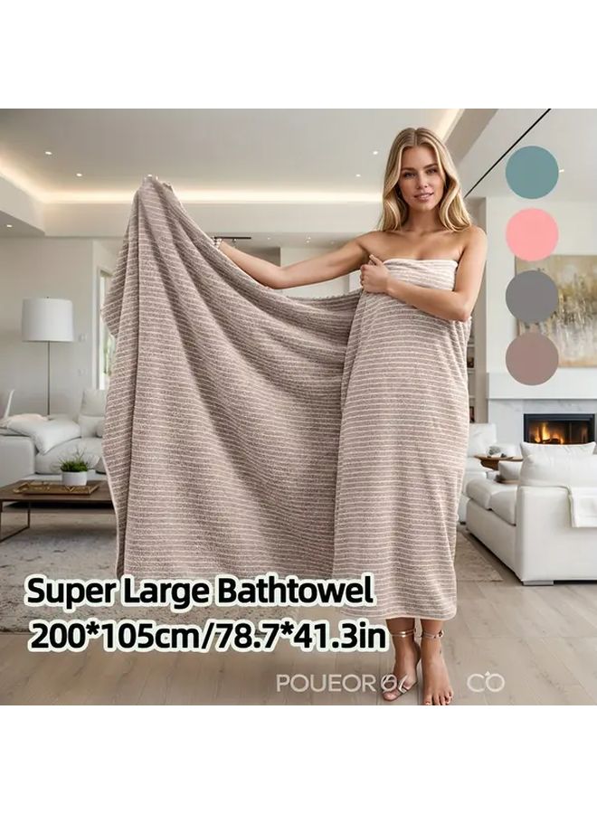 Gray Large Starry Sky Coral Fleece Bath Towel Soft Absorbent Quick Dry 2 Piece Set - Image 3