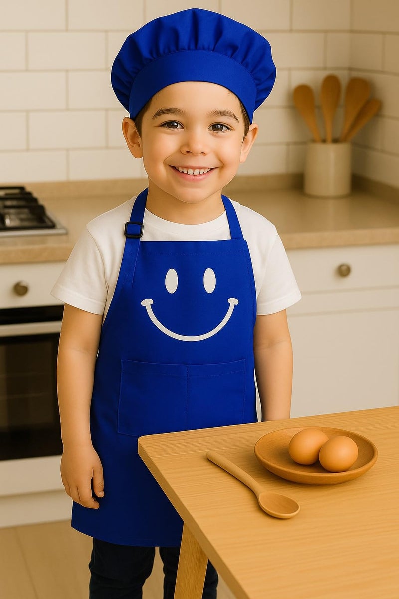 Switchon Polyester Waterproof Adjustable Kids Multi purpose Cooking Apron with a chef cap School Apron - Proudly made in india (Blue, 6Yrs to 11 Yrs) - Image 4