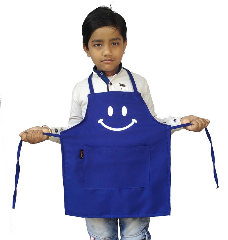 Switchon Polyester Waterproof Adjustable Kids Multi purpose Cooking Apron with a chef cap School Apron - Proudly made in india (Blue, 6Yrs to 11 Yrs) - Image 2