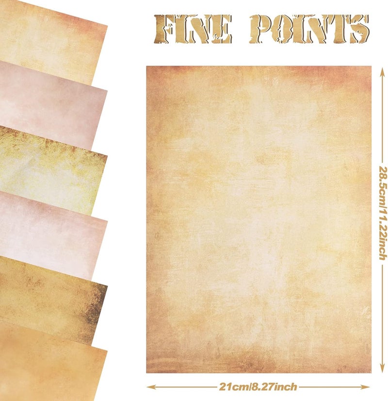 Glenmal 240 Sheets Old Age Parchment Paper Vintage Stationery Paper 85 x 11 Inches Parchment Printer Paper Double Side Antique Paper Gift for Calligraphy Printing Scrapbook Certificate Invitation - Image 2