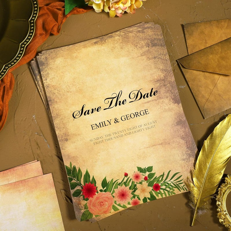 Glenmal 240 Sheets Old Age Parchment Paper Vintage Stationery Paper 85 x 11 Inches Parchment Printer Paper Double Side Antique Paper Gift for Calligraphy Printing Scrapbook Certificate Invitation - Image 3