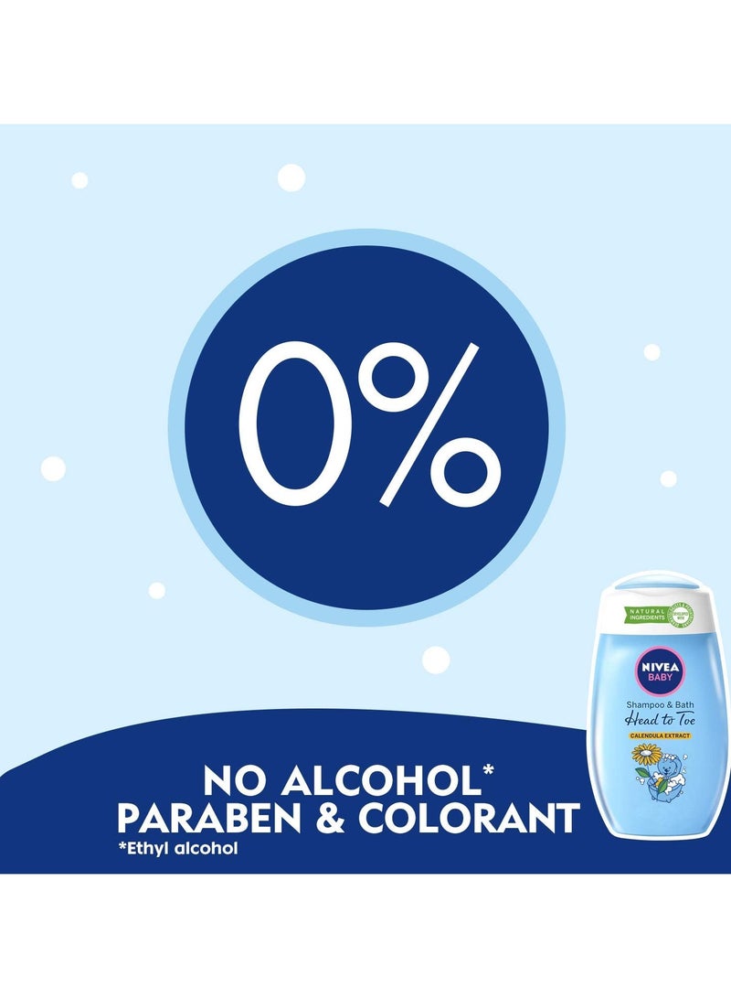 Nivea Baby Shampoo & Bath With Calendula Extract Head To Toe 500 ML - Image 3