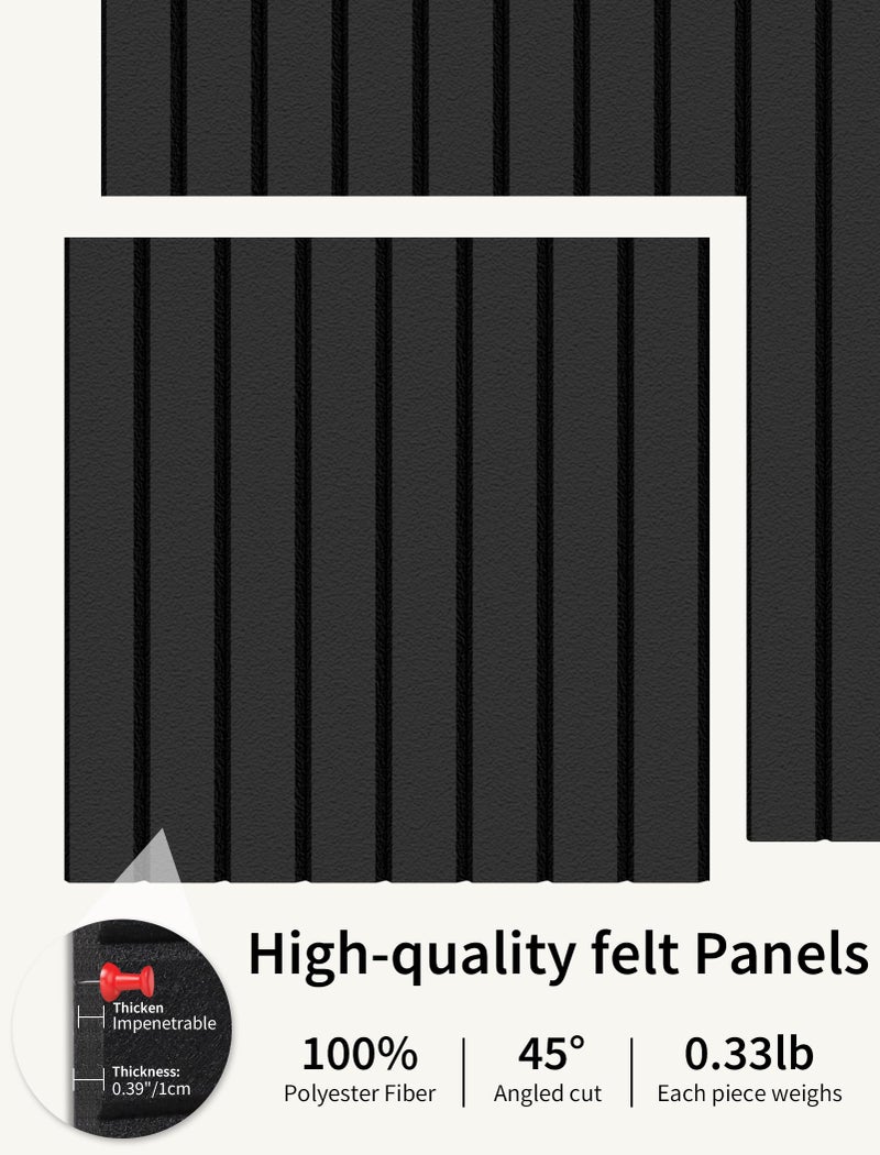 KIUGCO Large Cork Board Alternative, 48"x36" Felt Bulletin Board Tiles, Push Pin Cork Boards for Way, 12 Pack Felt Wall Panels for Home Office Way Decor, Classroom Decor - Image 4