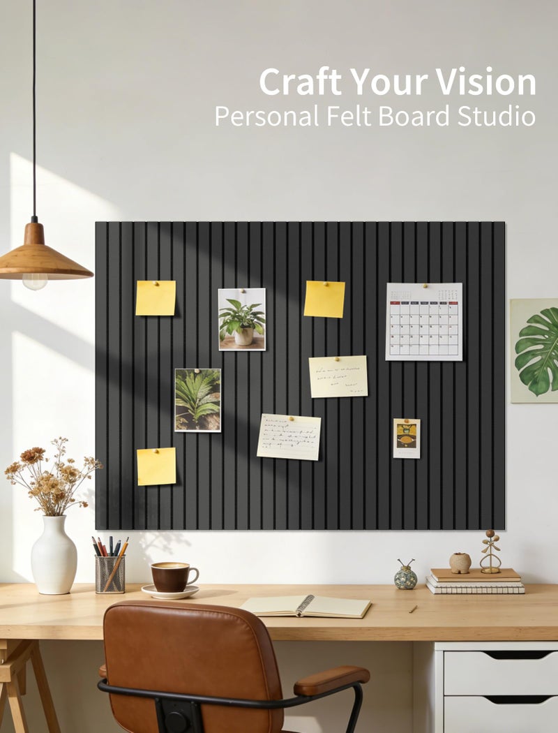 KIUGCO Large Cork Board Alternative, 48"x36" Felt Bulletin Board Tiles, Push Pin Cork Boards for Way, 12 Pack Felt Wall Panels for Home Office Way Decor, Classroom Decor - Image 5