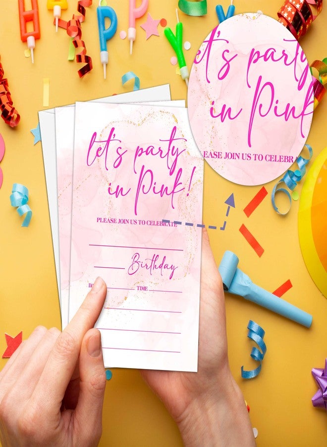 Levitatinyear Let's Go Girl Birthday Party Invitation, Pink Doll Themed Fill-In Invites, 20 Invitations With Envelopes (4" X 6"), Girls Party Favors Decorations and Supplies -72 - Image 5