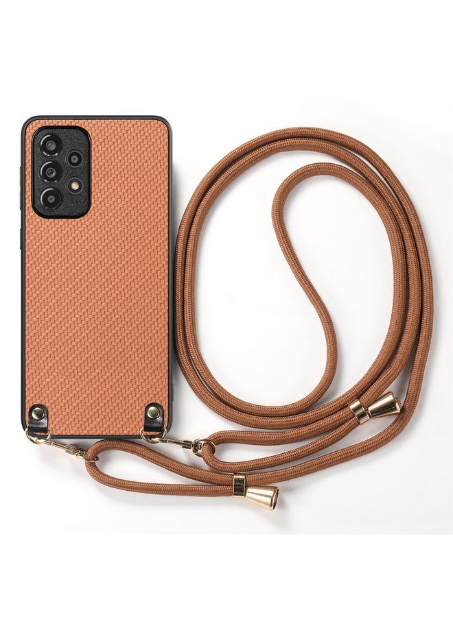 اس-توب جراب لهاتف Samsung Galaxy A71 4G مصنوع من ألياف الكربون والجلد مع حزام كروس بودي - Image 2