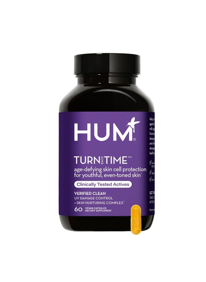 HUM Turn Back Time - Supplement for Youthful Skin with Tumeric, Green Tea Polyphenols & Lutein - Skin Anti Aging Capsules for Even Tone (60-Count) - Image 1