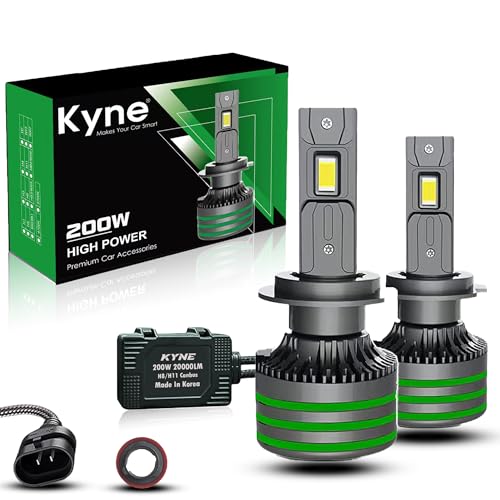 KYNE 200W High Power Premium LED Headlights Bulb –H8/H11 6000K Cool White 20,000 Lumens Ultra-Bright, IP65 Waterproof with 3 YEAR WARRANTY (3 Year Warranty, H8/H11) - Image 1