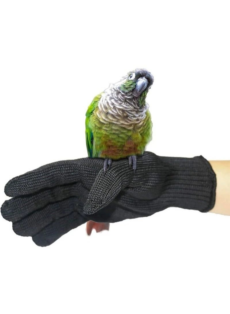 KENSON Bird Training Anti Bite Gloves, Parrot Chew Safety Gloves, Parrot Small Animal Handling Gloves Cockatiel Finch Macaw, 1 Pair Black - Image 2