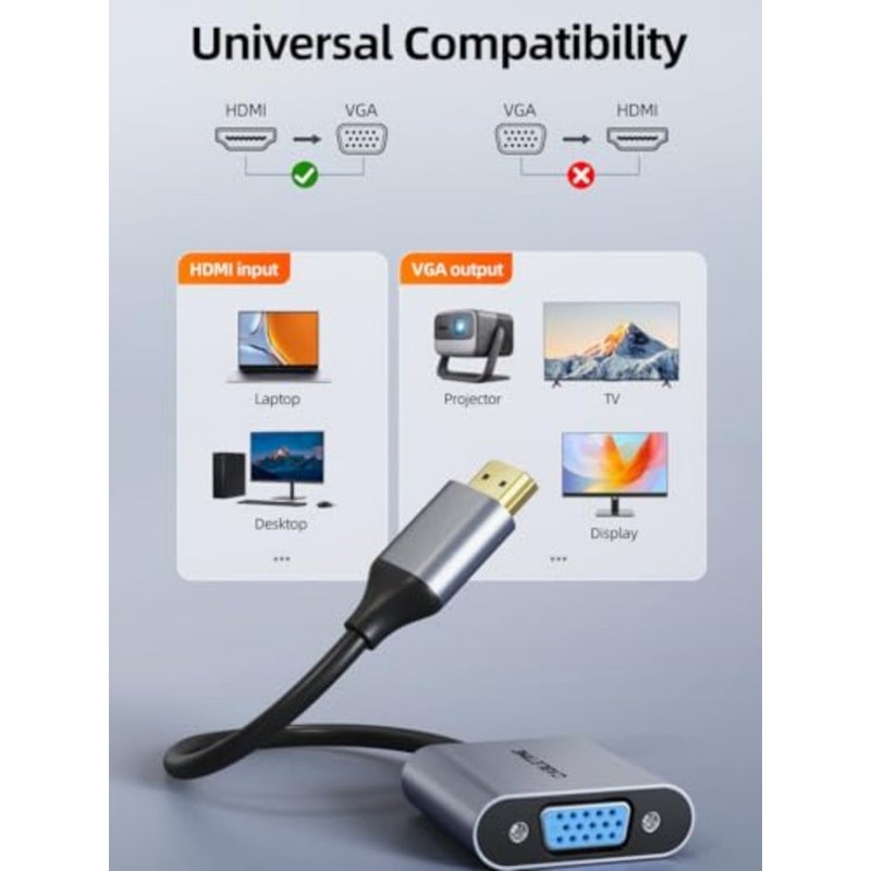HDMI to VGA Adapter 1080p female to male for Laptop TV Projector - Image 2