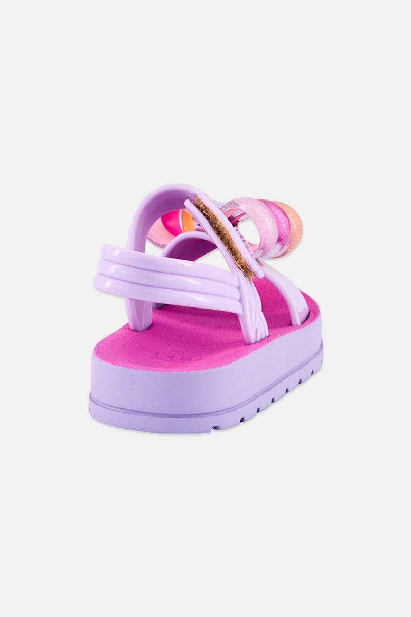 Zaxy Toddlers Girl Pirulito Velcro Closure Sandals, Purple  - Image 3